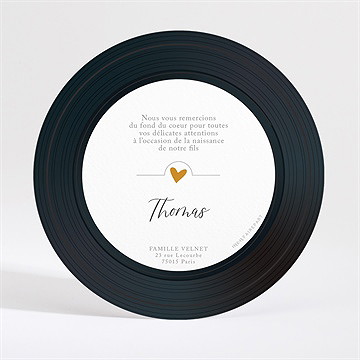 Remerciement naissance mon premier show - Dos du faire-part