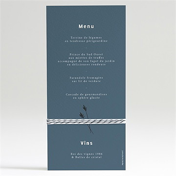 Menu mariage esquisse - Dos du menu