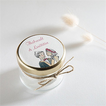 Sticker mariage nos 2 petits mariés - Mise en situation