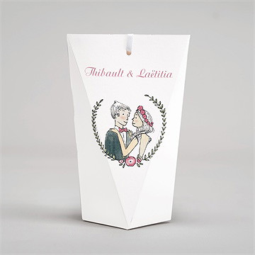 Boîte surprise mariage nos 2 petits mariés - Dos de la boîte