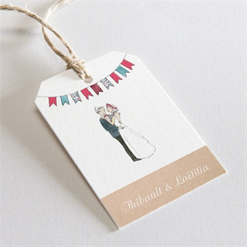 Etiquette mariage nos 2 petits mariés