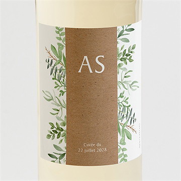 Etiquette de bouteille mariage fougères