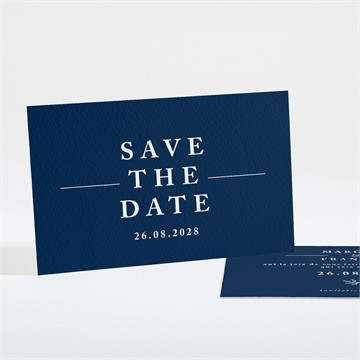 Save the Date mariage bleu romantique