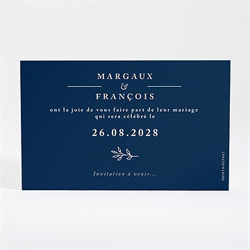 Save the Date mariage bleu romantique - Dos de la carte
