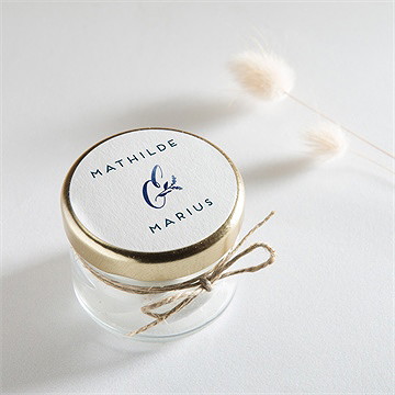 Sticker mariage aquarelle bleue - Mise en situation