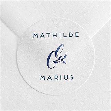 Sticker mariage aquarelle bleue - Mise en situation