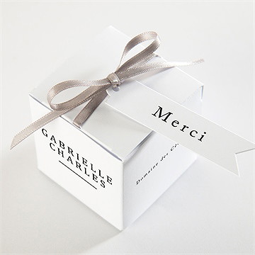 Boîte de dragées mariage un point c'est nous - Dessus de la boîte