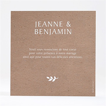 Remerciement mariage love power - Dos de la carte