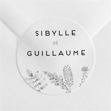 Sticker mariage gravure florale