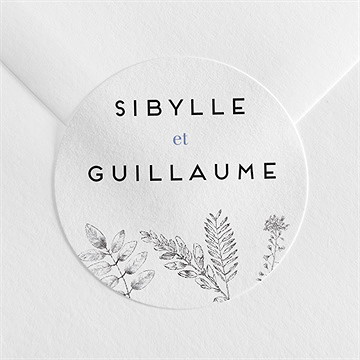 Sticker mariage gravure florale
