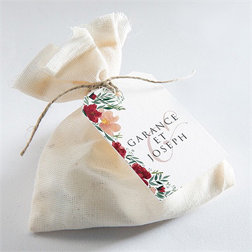 Etiquette mariage jolis coquelicots - Mise en situation