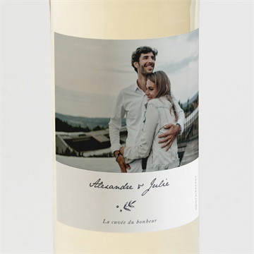 Etiquette de bouteille mariage feuillages