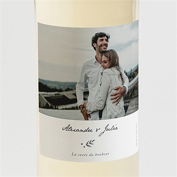 Etiquette de bouteille mariage feuillages