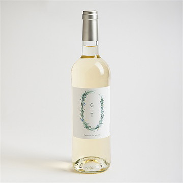 Etiquette de bouteille mariage poésie d'aquarelle - Mise en situation