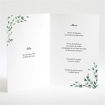 Menu mariage so chic - Intérieur du menu