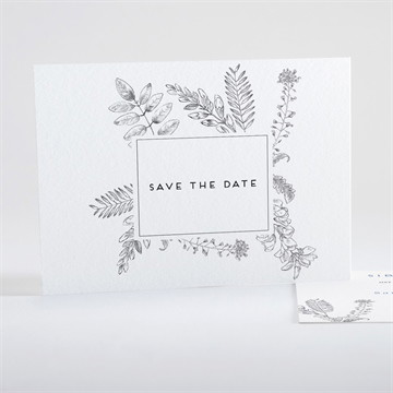 Save the Date mariage gravure florale