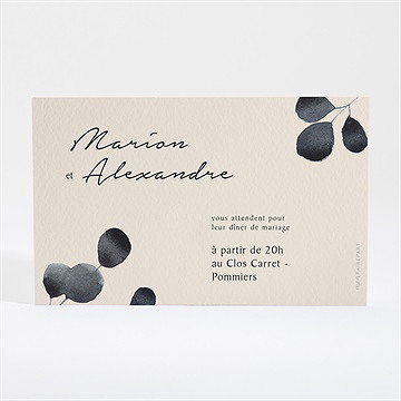 Carton d'invitation mariage contraste - Dos du carton