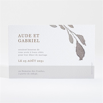 Carton d'invitation mariage élégance - Dos du carton