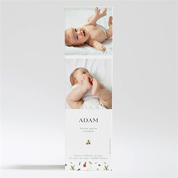 Remerciement naissance compères - Dos du faire-part