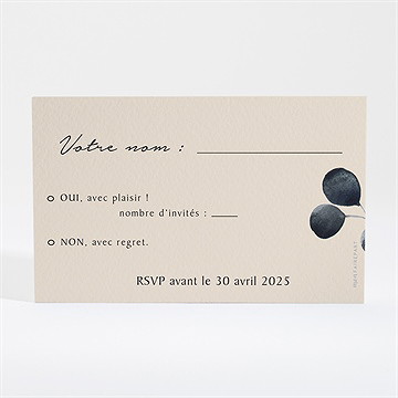 Carton réponse mariage contraste - Dos du carton
