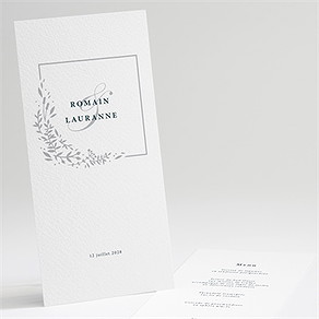 Menu mariage en relief