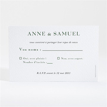 Carton réponse mariage la belle histoire - Dos du carton