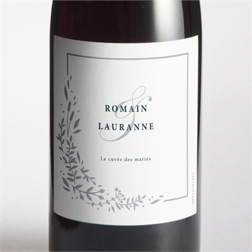 Etiquette de bouteille mariage en relief