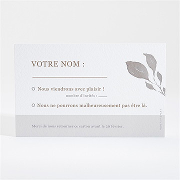 Carton réponse mariage élégance - Dos du carton