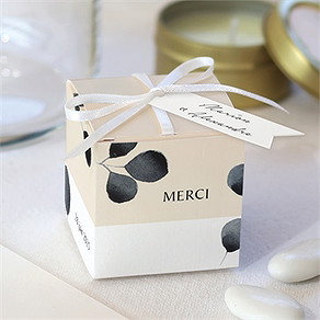Boîte de dragées mariage contraste