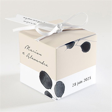 Boîte de dragées mariage contraste - Dos de la boîte