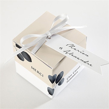 Boîte de dragées mariage contraste - Dessus de la boîte