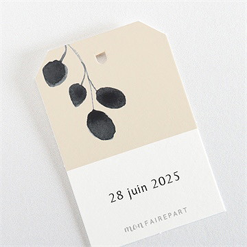 Etiquette mariage contraste - Dos de l'étiquette