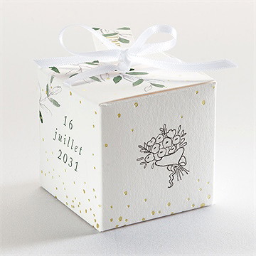 Boîte de dragées mariage la belle histoire - Dos de la boîte