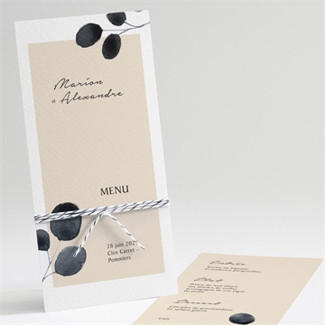 Menu mariage contraste