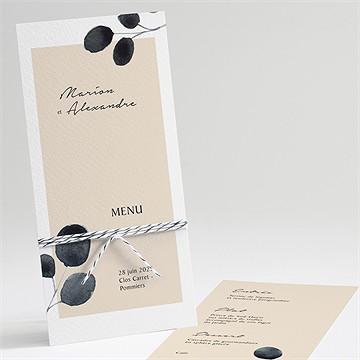 Menu mariage contraste