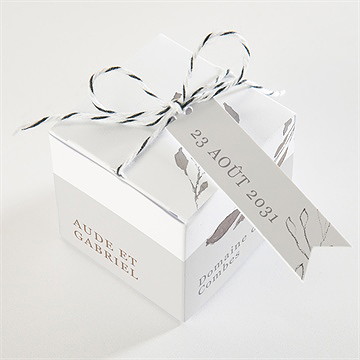 Boîte de dragées mariage élégance - Dessus de la boîte