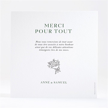 Remerciement mariage la belle histoire - Dos de la carte