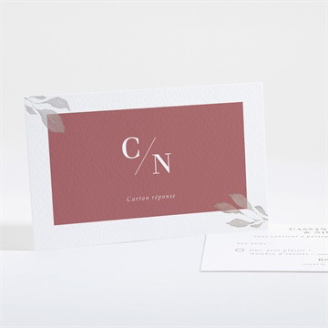 Carton réponse mariage élégance rose