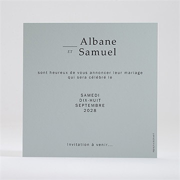 Save the Date mariage vert laurier - Dos de la carte