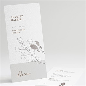 Menu mariage élégance