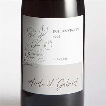 Etiquette de bouteille mariage élégance