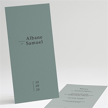 Menu mariage vert laurier