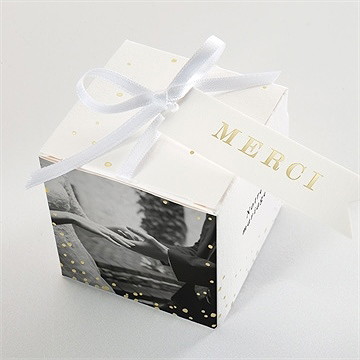 Boîte de dragées mariage the date - Dessus de la boîte