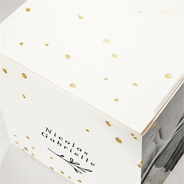 Boîte de dragées mariage the date - Marquage à chaud OR