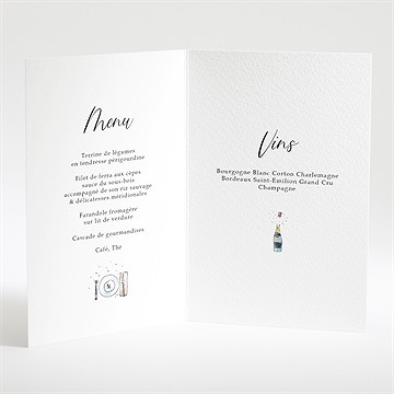 Menu mariage tellement nous - Intérieur du menu