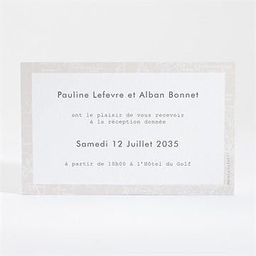 Carton d'invitation mariage notre passeport - Dos du carton