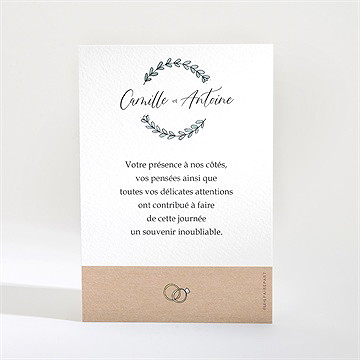 Remerciement mariage tellement nous - Dos du remerciement