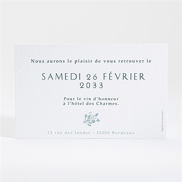 Carton d'invitation mariage jouy exclusif - Dos du carton