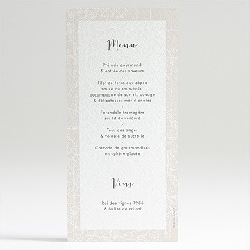 Menu mariage notre passeport - Dos du menu