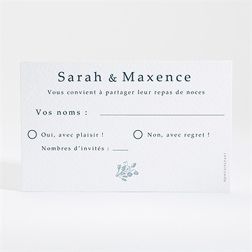 Carton réponse mariage jouy exclusif - Dos du carton